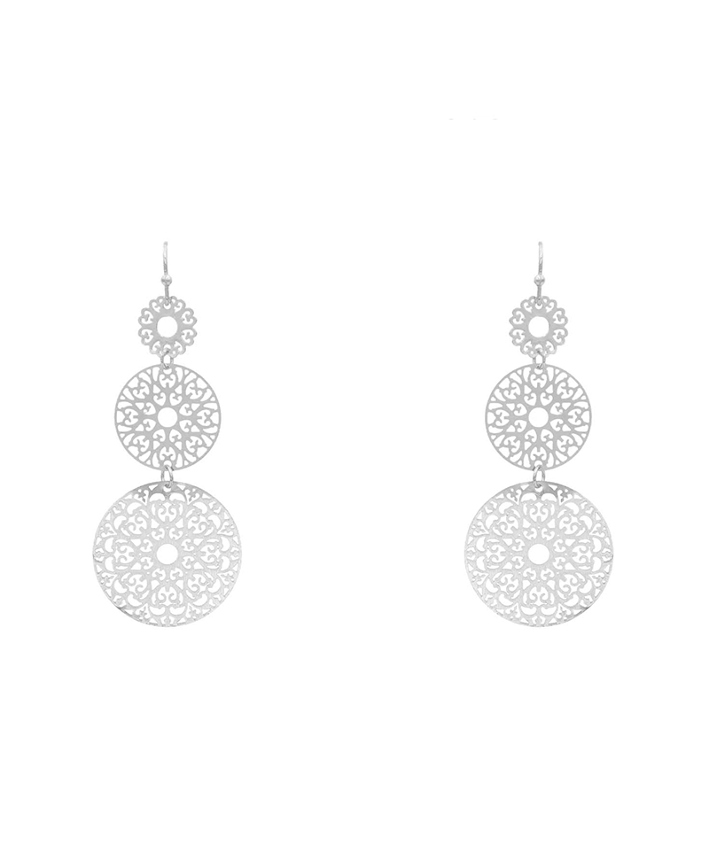 Brass Drop Filigree Earring - 2.6"