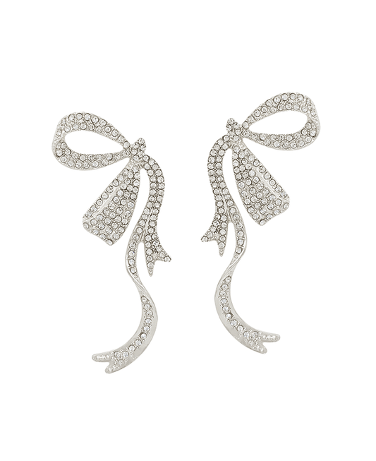 Ribbon Pave Crystal Earring