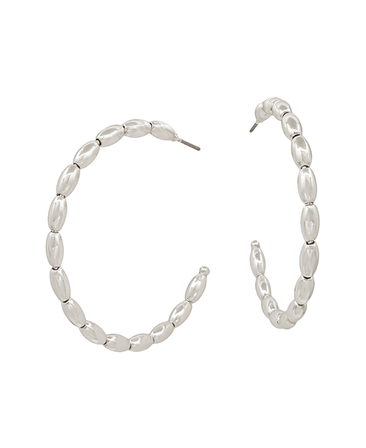 Oval CCB Wired Hoop Earring - 1.5"