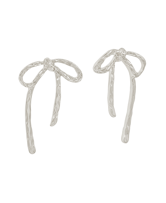 Hammered Texture Metal Ribbon Earring