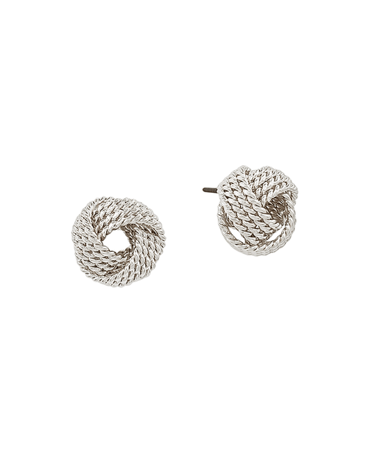 Knot Textured Metal Stud Earring