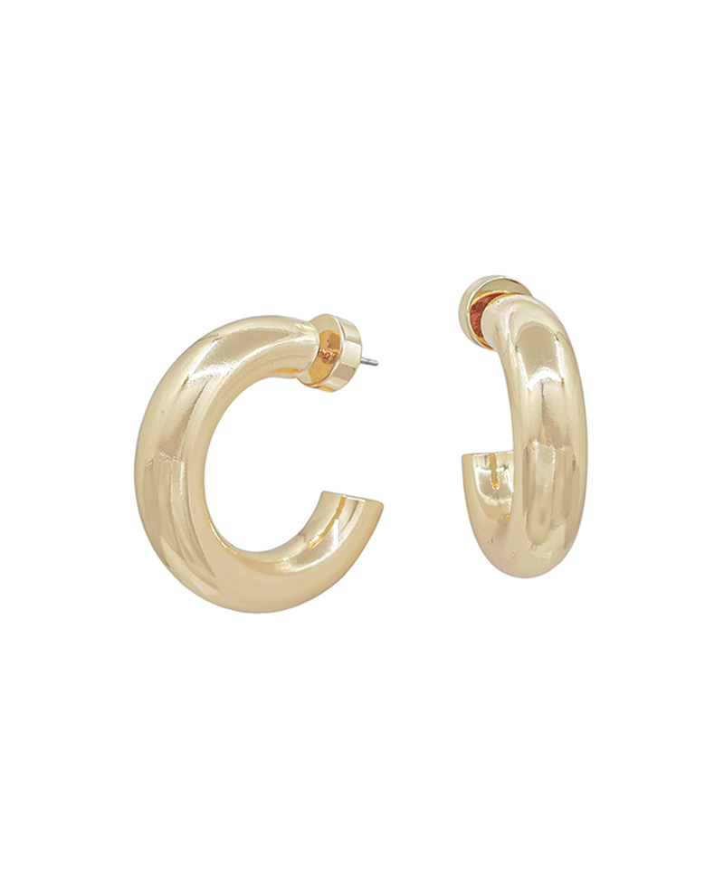 6mm Width Volumed Hoop Earring