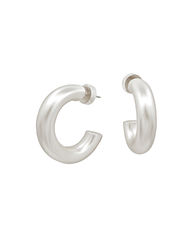 6mm Width Volumed Hoop Earring