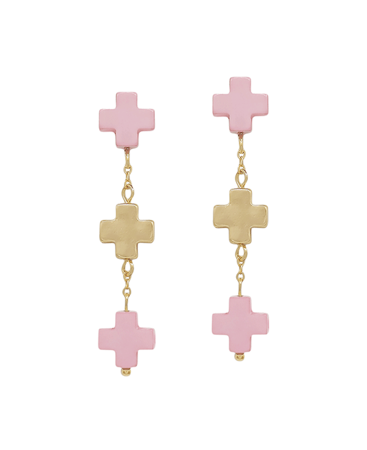 Colored & Metal Cross Post Earring