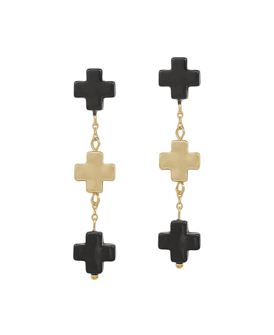 Colored & Metal Cross Post Earring