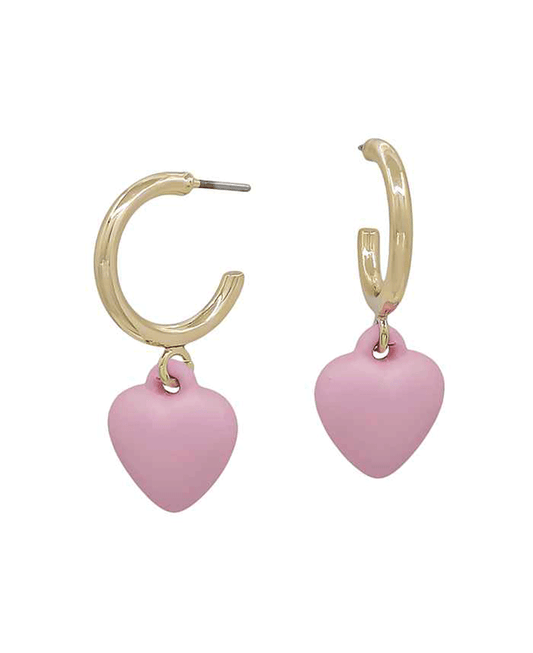 Matte Color Coat Heart Earring