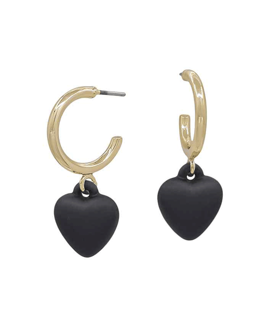 Matte Color Coat Heart Earring