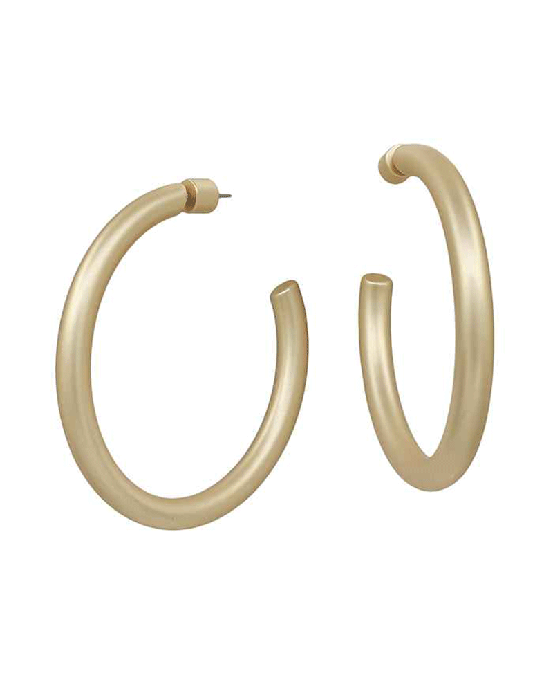 Oval Shape Metal Hoop Earring - 2.0"