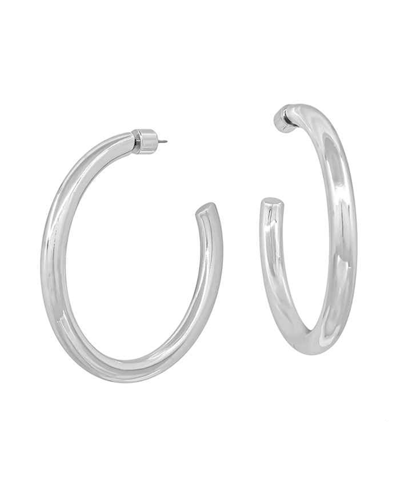 Oval Shape Metal Hoop Earring - 2.0"