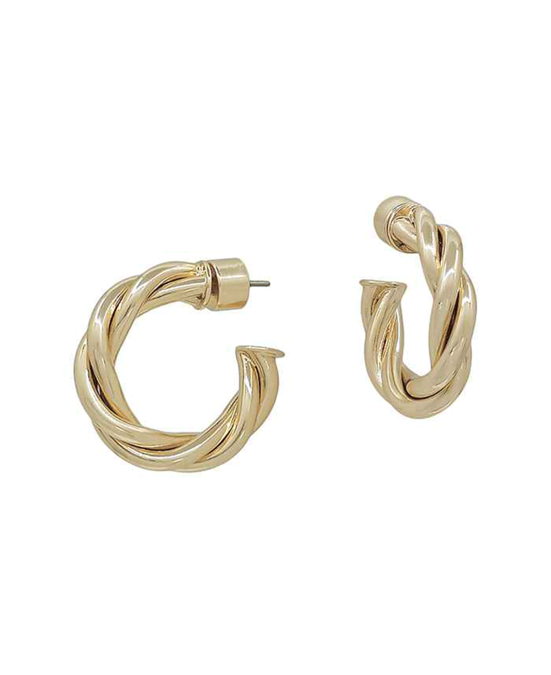 Twisted Bold Metal Hoop Earring - 1.0"