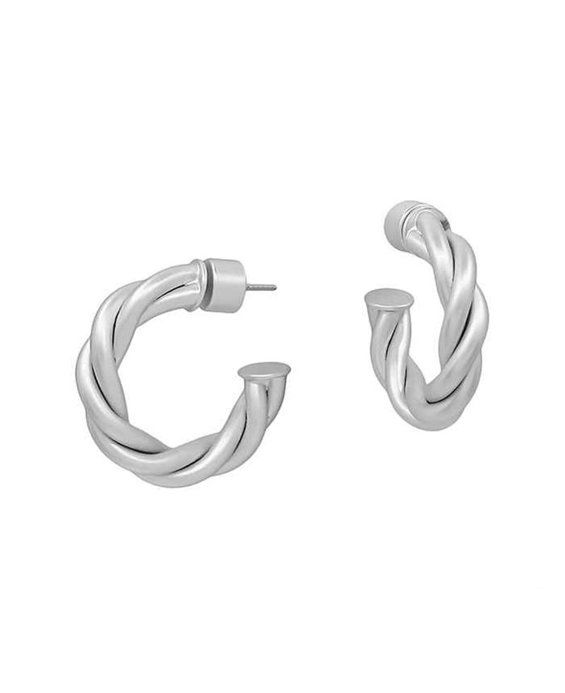 Twisted Bold Metal Hoop Earring - 1.0"