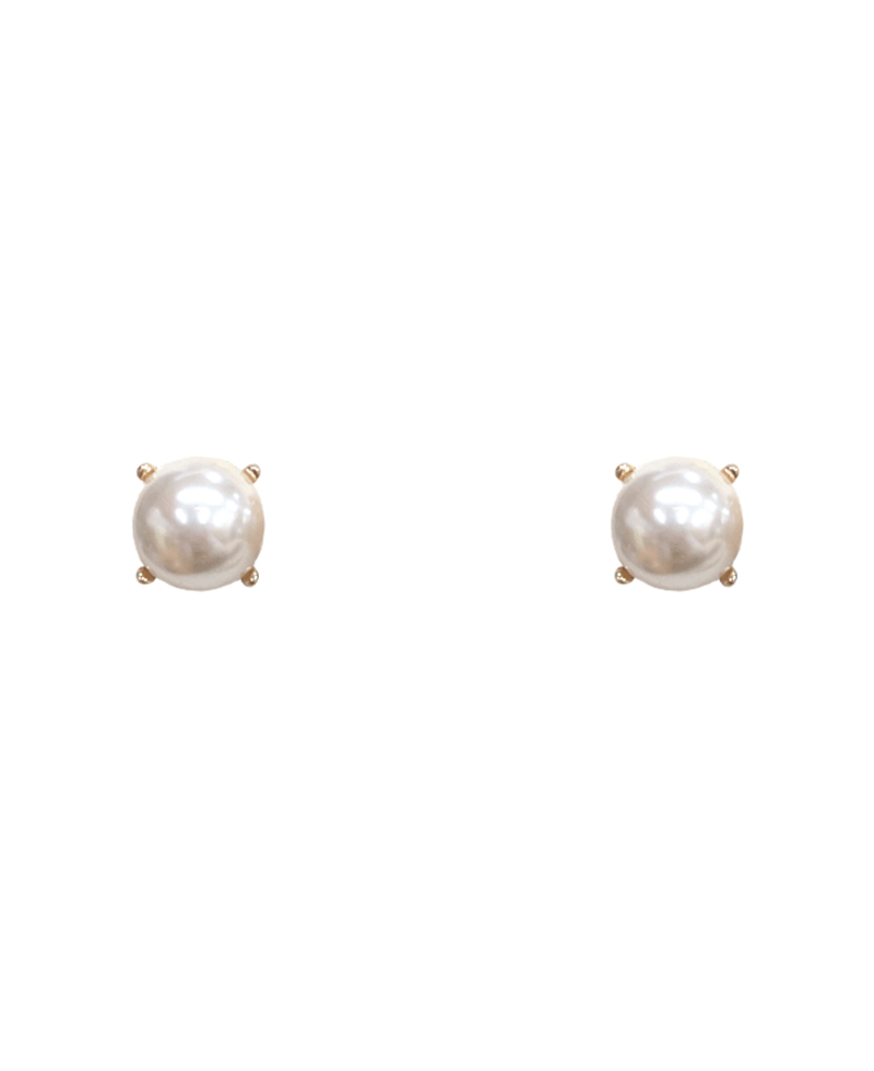 Glass Pearl Stud Earring - 0.5"