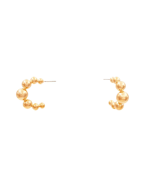 Brass Ball CCB Hoop Earring