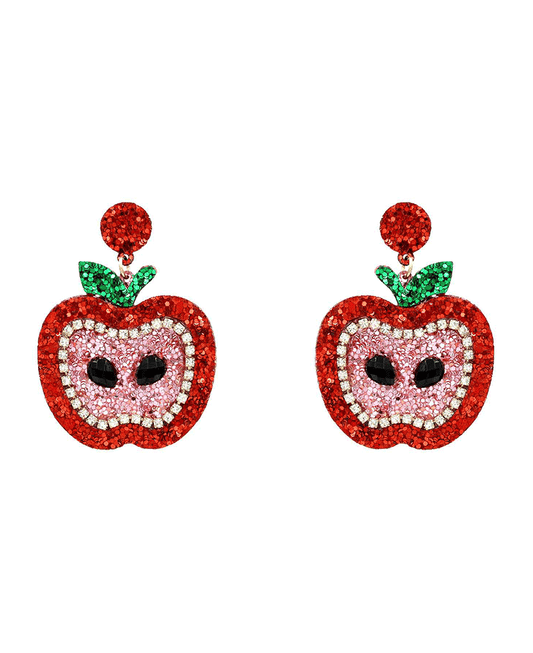 Apple Glitter Earring