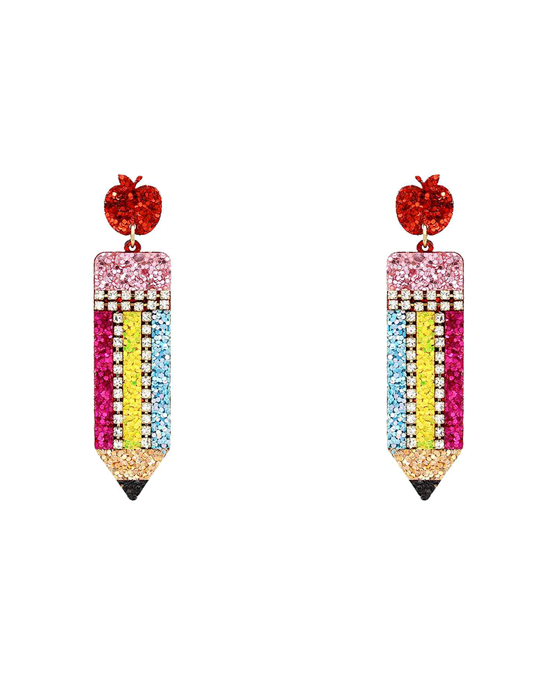 Pencil Glitter Earring