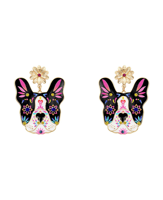 Day Of The Dead Dog Earring