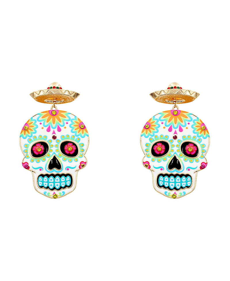 Halloween Sugar Skull Earring