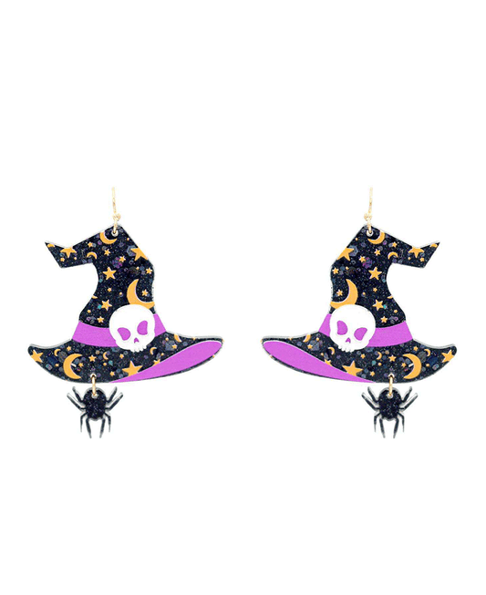 Halloween Witch Hat Acrylic Earring