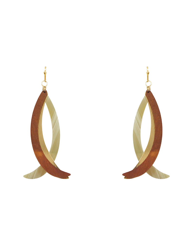 Wood & Acetate Dangle Earring