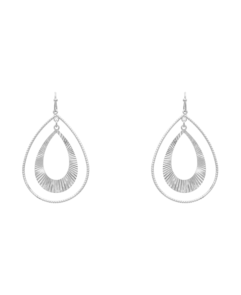 Double Teardrop Brass Earring - 2.2"