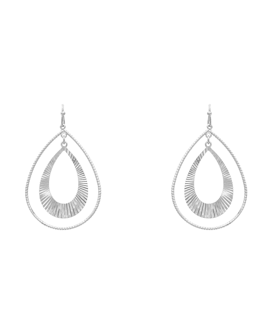 Double Teardrop Brass Earring - 2.2"