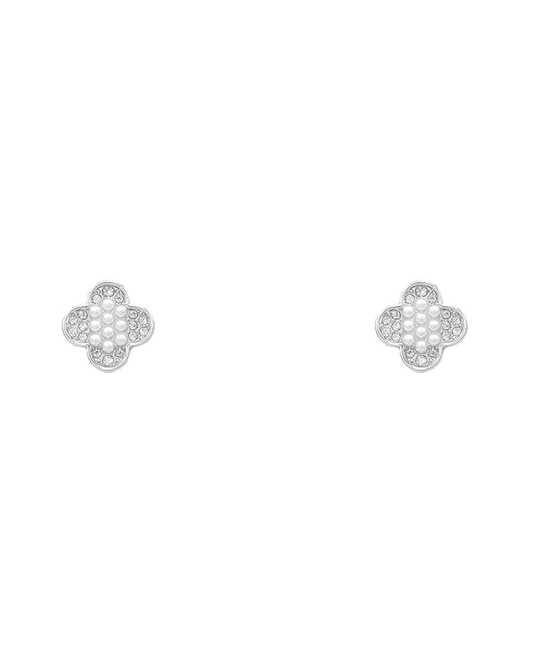 Pave Four Leaf Clover Earring - 0.6"