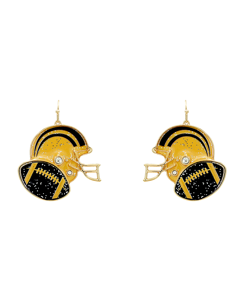 Football Helmel Enamel Earring - 2.0"