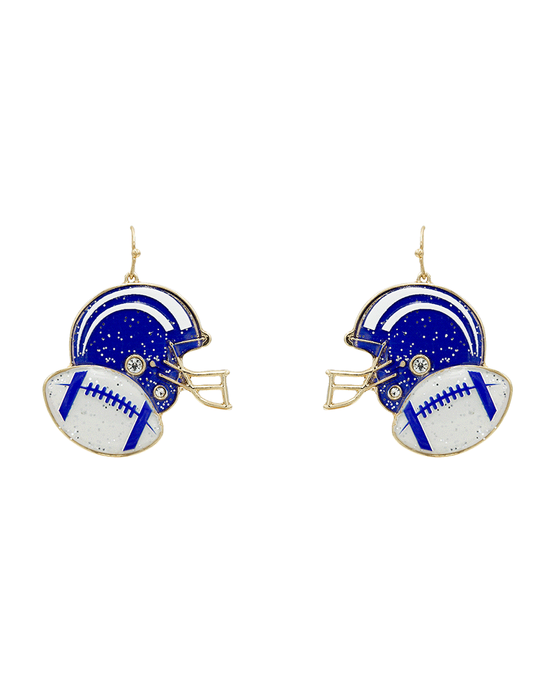 Football Helmel Enamel Earring - 2.0"