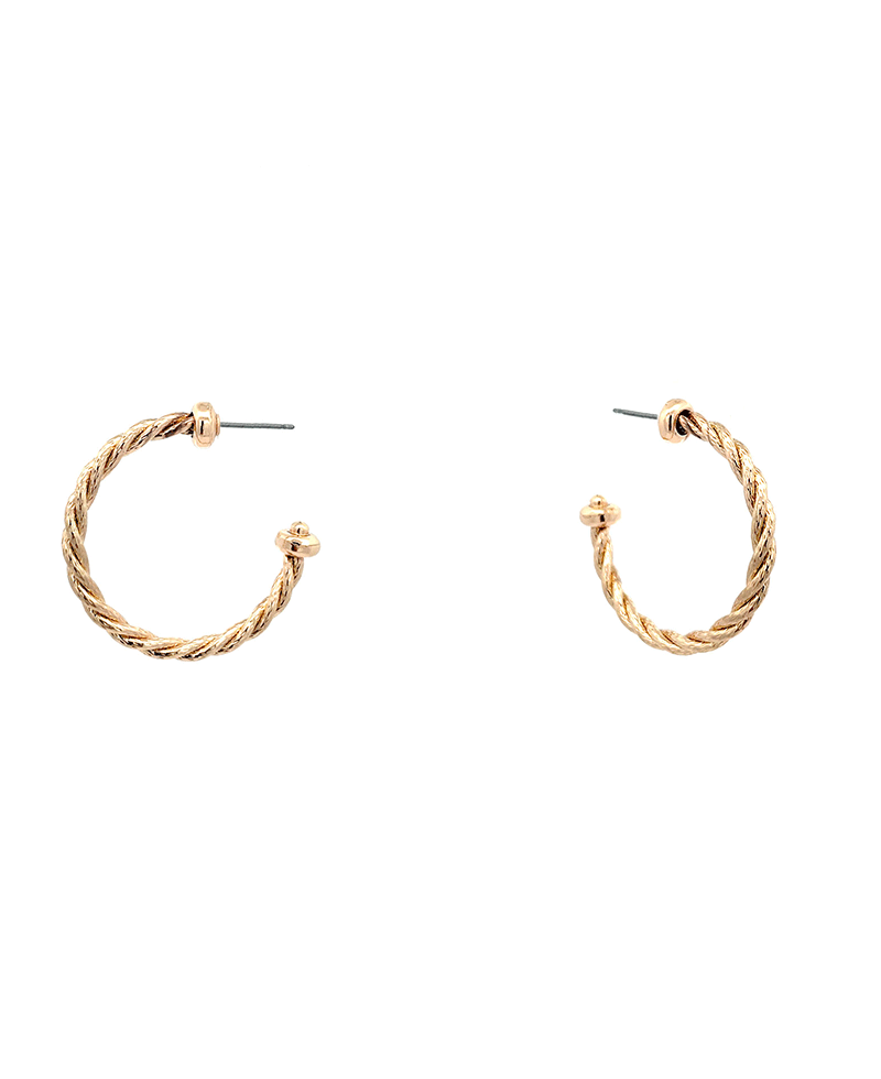 Rope Texture Hoop Earring - 1.5"