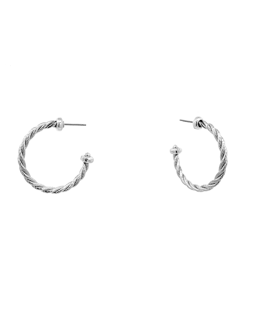 Rope Texture Hoop Earring - 1.5"