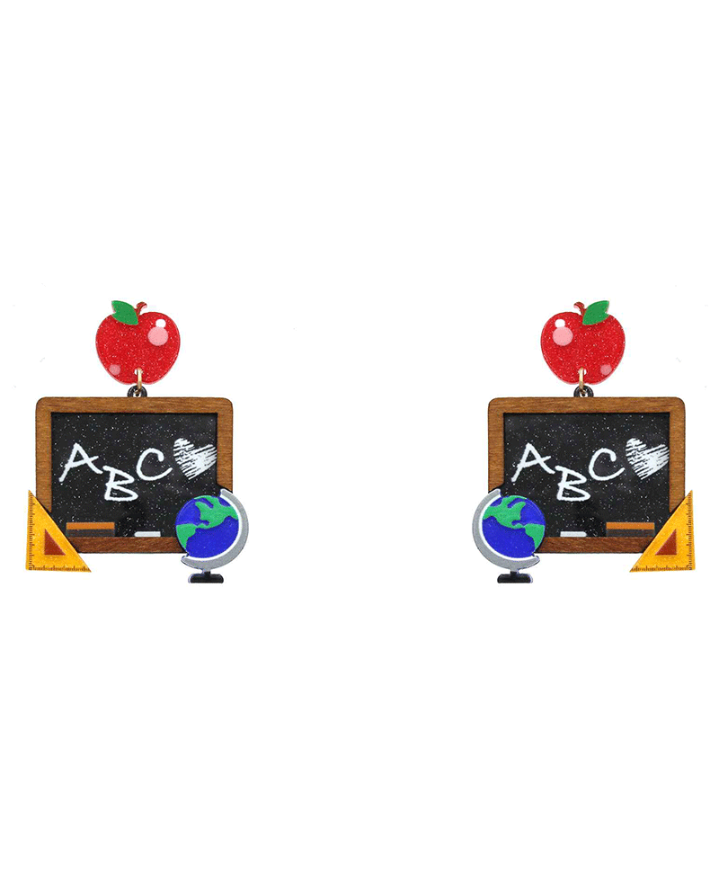 School Black Board Acrylic Earring