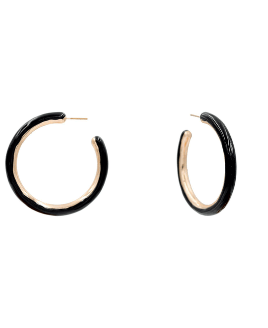 Enamel CCB Hoop Earring - 1.9"