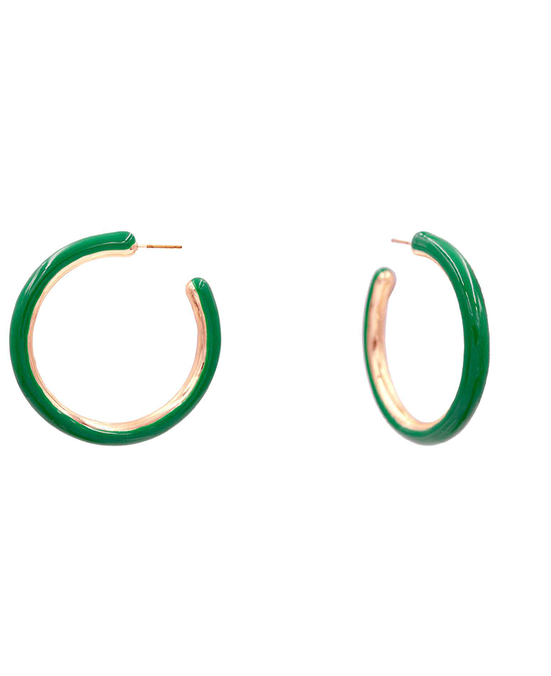 Enamel CCB Hoop Earring - 1.9"