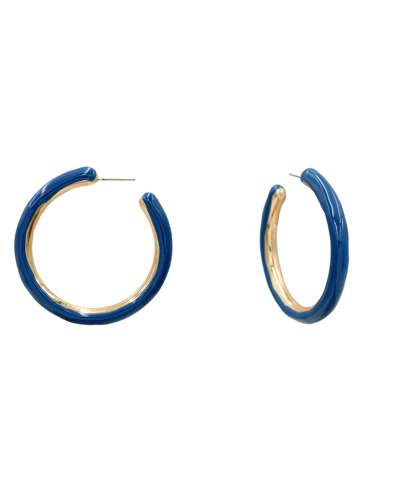 Enamel CCB Hoop Earring - 1.9"