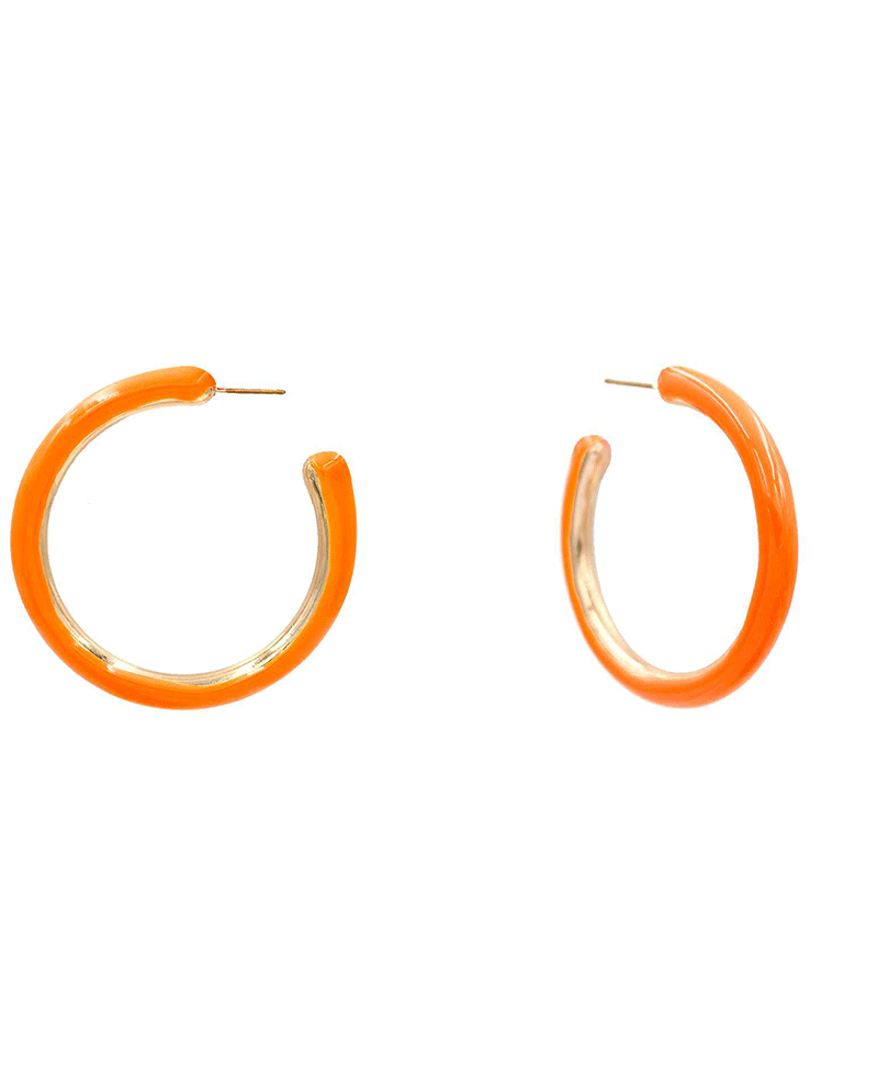 Enamel CCB Hoop Earring - 1.9"