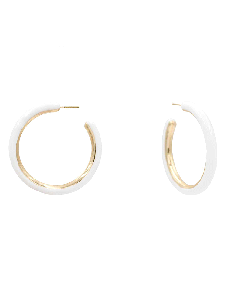 Enamel CCB Hoop Earring - 1.9"