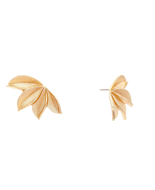 Metal Leaf Fan Earring