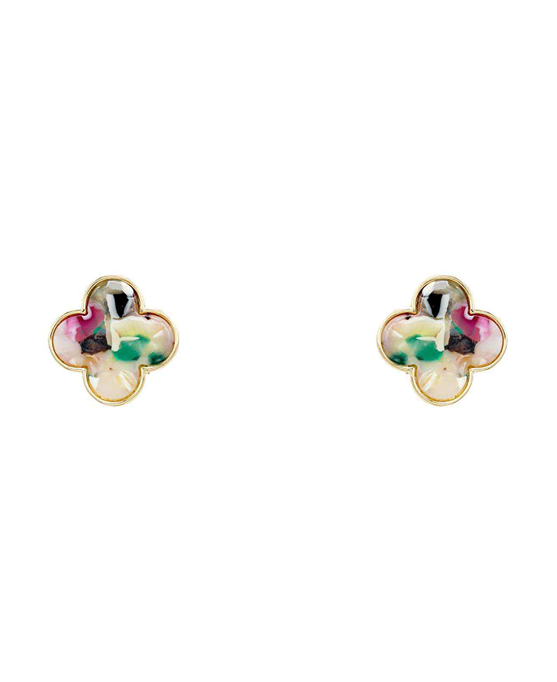 Clover Acetate Stud Earring