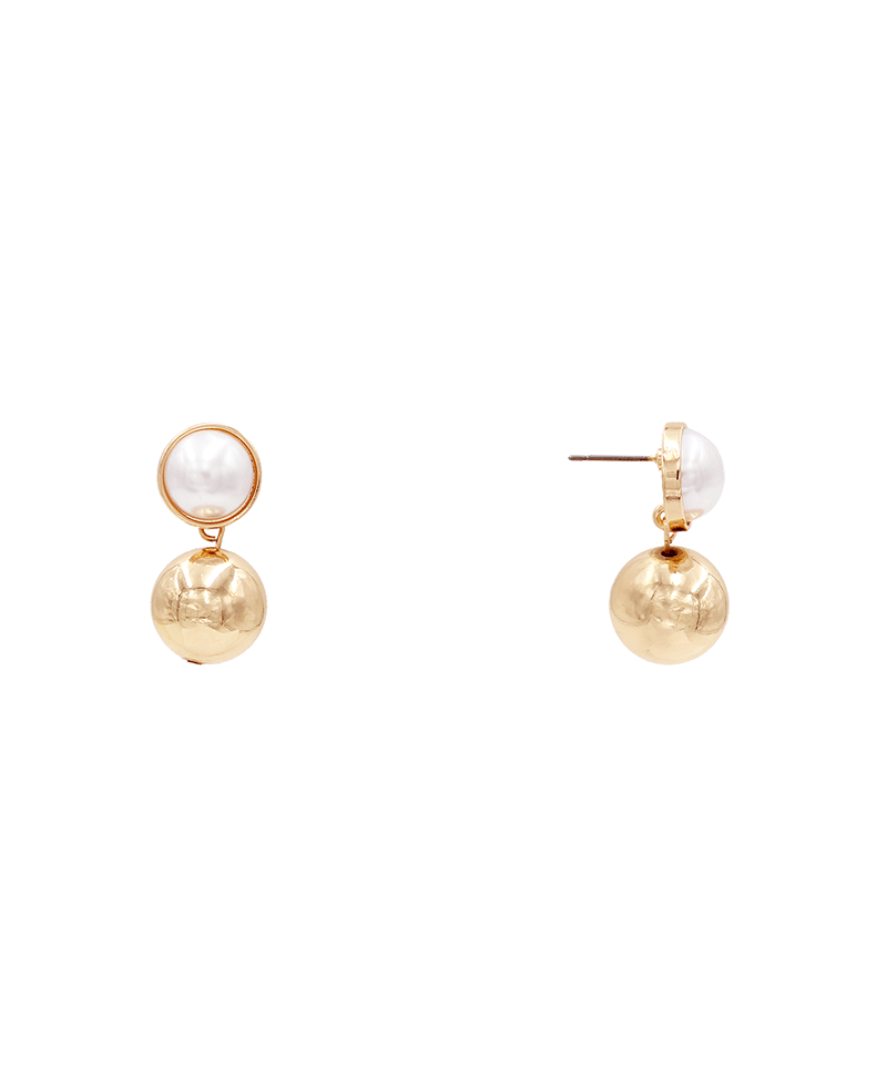 CCB Ball w/ Pearl Drop Earring - 1.25"