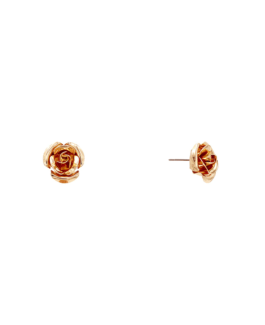 Metal Rose Earring - 0.6"