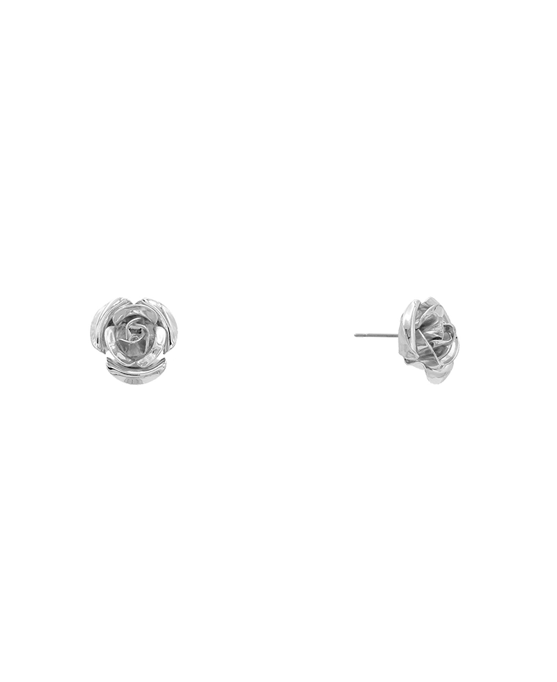 Metal Rose Earring - 0.6"