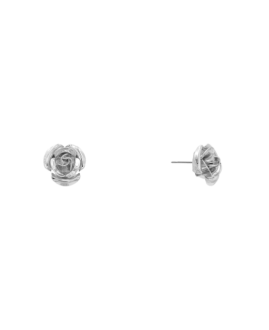 Metal Rose Earring - 0.6"