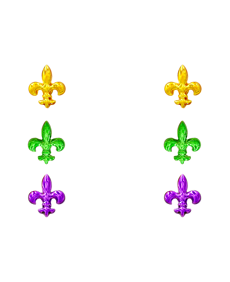 Mardi Gras 3 Set Earring