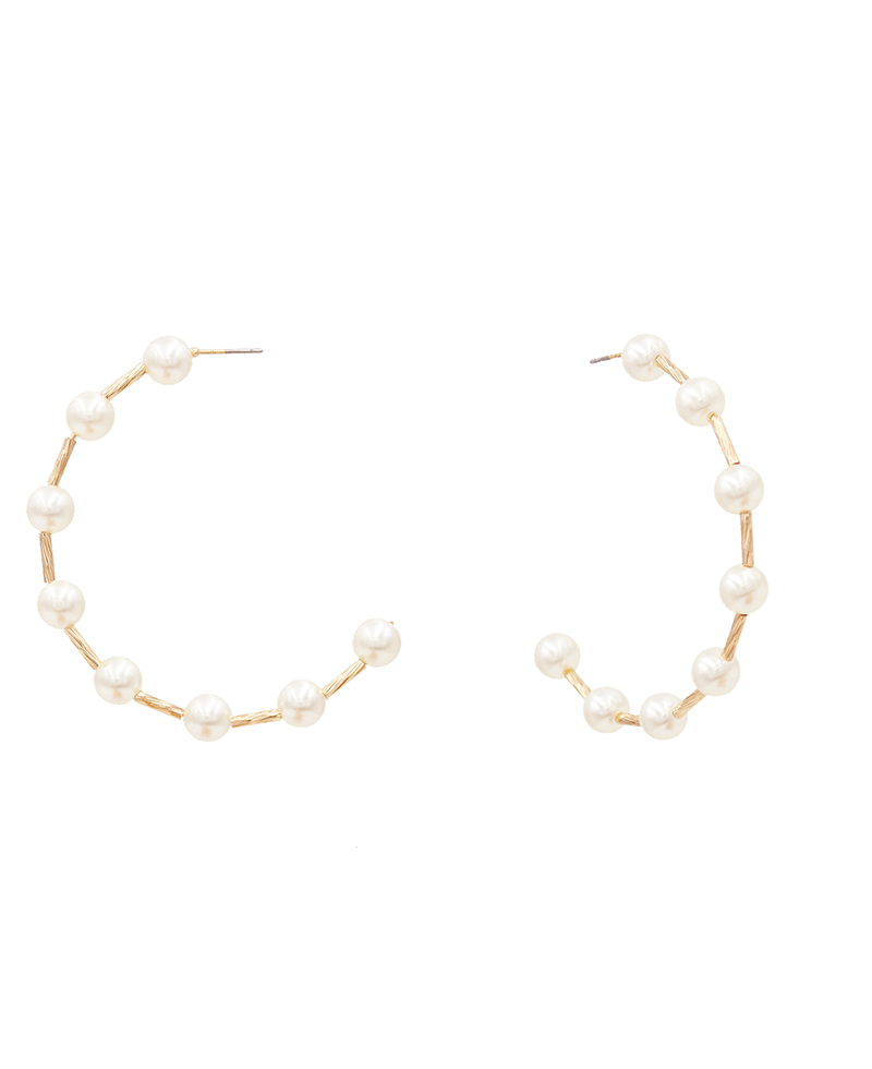 Pearl Hoop Earring - 2.25"