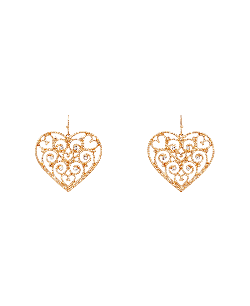 Heart Filigree Earring - 1.75"