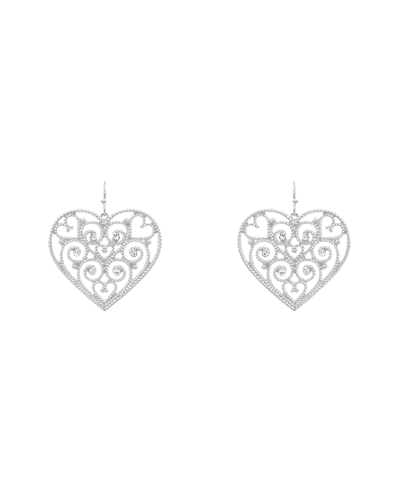 Heart Filigree Earring - 1.75"