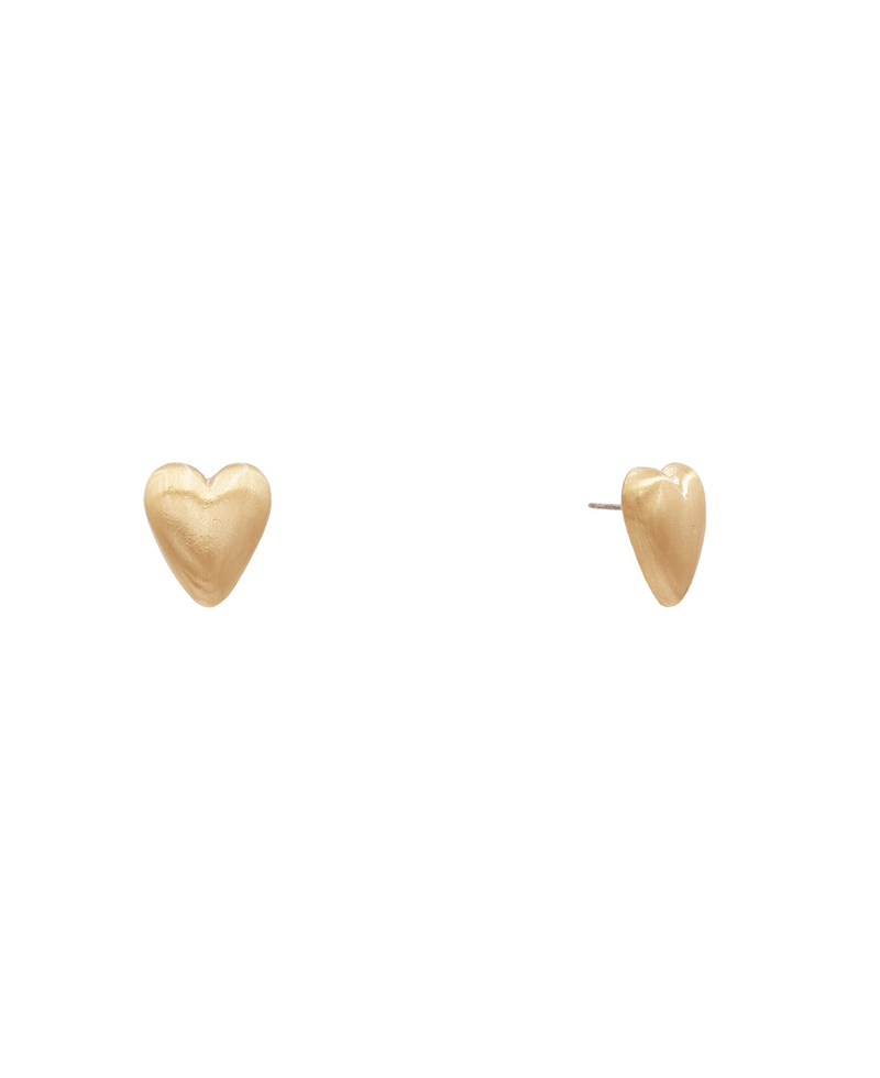 Satin Heart Stud Earring - 0.7"