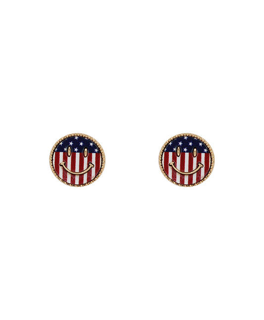 American Flag Happy Smile Earring