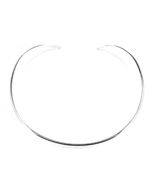 Round Polished Silver Choker for Pendant