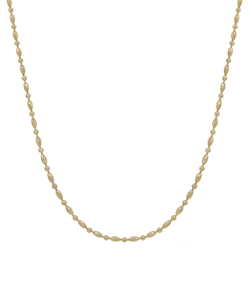 Texture Oval & Round Chain Short Necklace